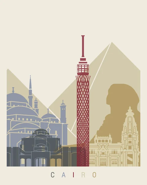 Cairo manzarası poster — Stok Vektör