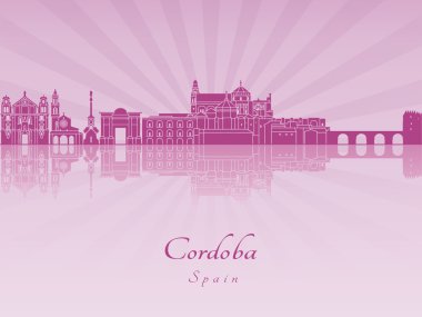 Mor parlak orkide Cordoba manzarası