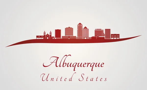 Albuquerque v2 Skyline in Rot — Stockvektor