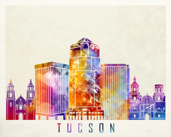 Tucson Wahrzeichen Aquarell Poster — Stockfoto