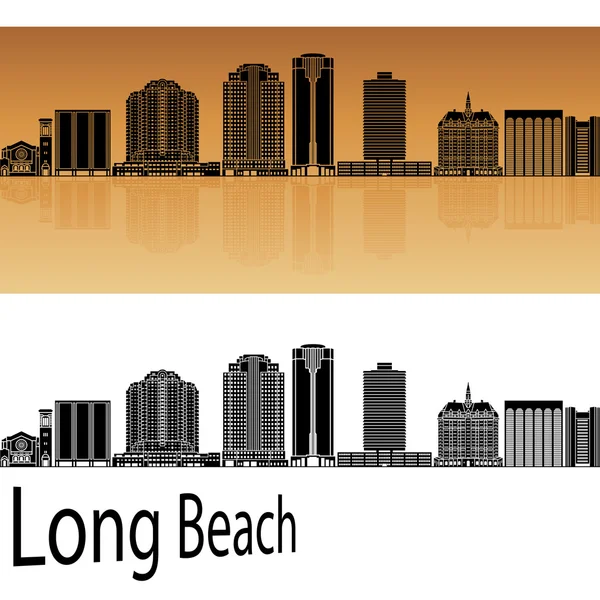 Long Beach V2 skyline i orange — Stock vektor