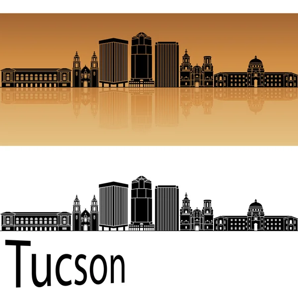 Tucson V2 skyline in orange — Stock Vector