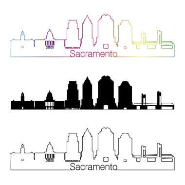 Gökkuşağı ile Sacramento V2 manzarası doğrusal tarzı