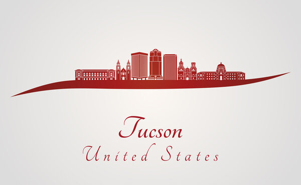 Tucson V2 горизонт в красном
