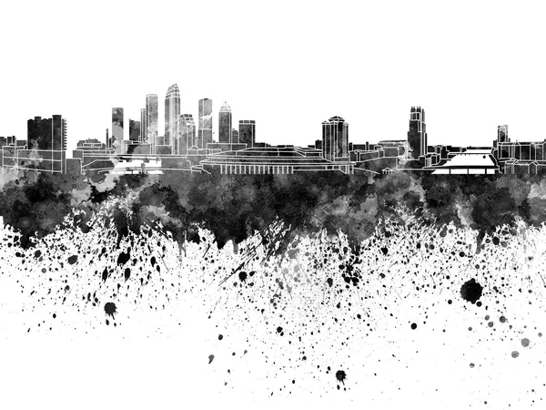Tampa skyline in black watercolor on white background — Stock Photo, Image