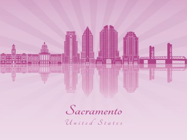Sacramento V2 skyline in purple radiant orchid clipart