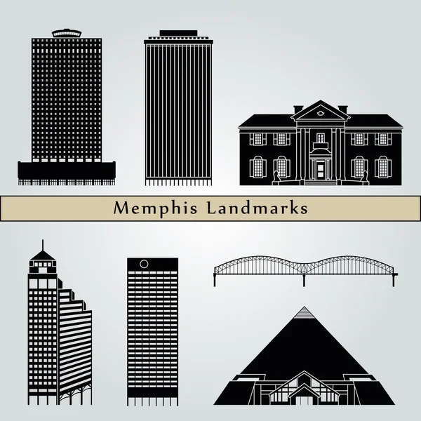 Memphis zabytki i pomniki — Wektor stockowy