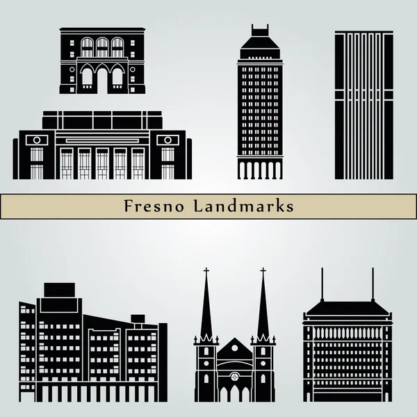 Fresno monuments et monuments — Image vectorielle