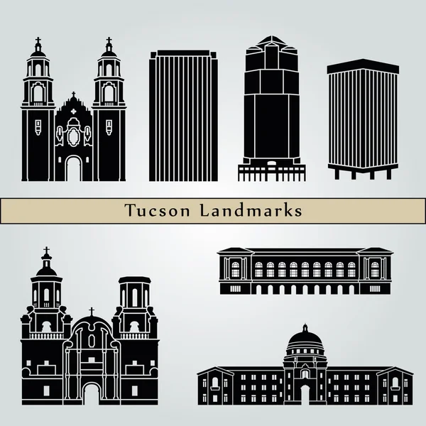 Tucson simge ve anıtlar — Stok Vektör