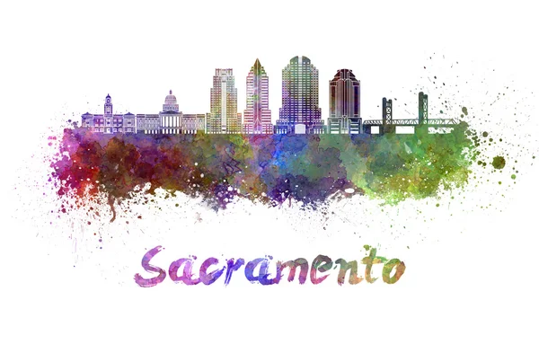 Sacramento V2 silhuett i akvarell — Stockfoto