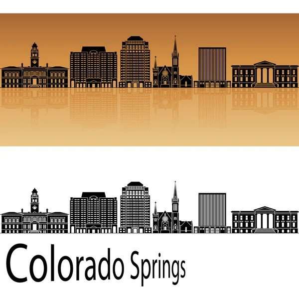 Colorado Springs V2 skyline in orange — Stock Vector