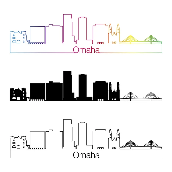 Omaha V2 στον ορίζοντα γραμμικό στυλ με ουράνιο τόξο — Διανυσματικό Αρχείο