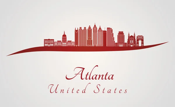 Atlanta V2 skyline in red — Stock Vector