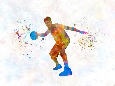 Basketbolcu suluboya ile izole edilmiş