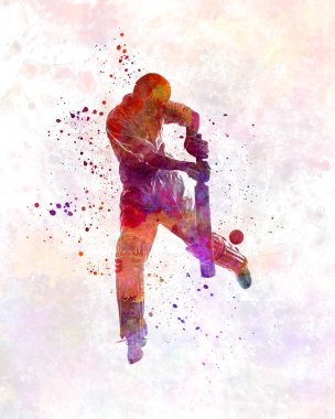 Kriket oyuncusu vurucu silueti