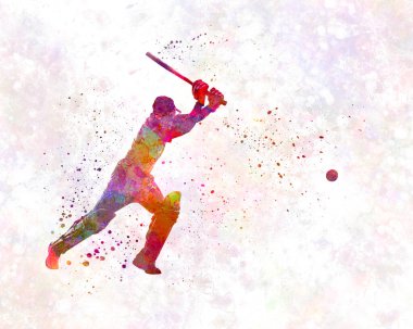 Kriket oyuncusu vurucu silueti 04