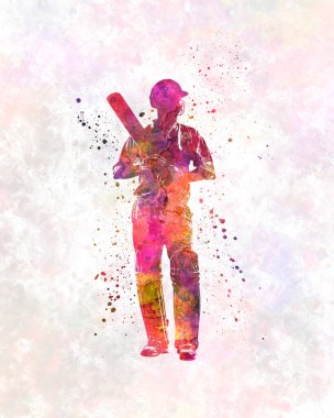 Kriket oyuncusu vurucu siluet 10