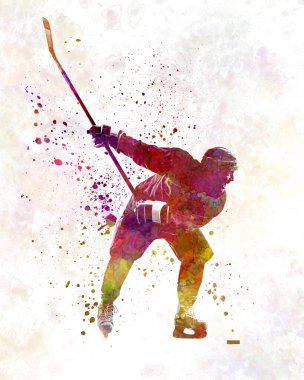 Hokey oyuncusu 02 Suluboya