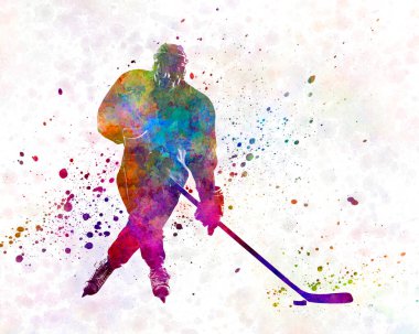 Hokey oyuncusu 03 suluboya.