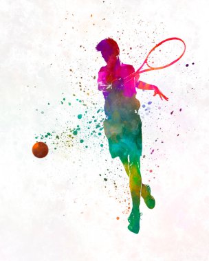 Erkek tenisçi 01 suluboya