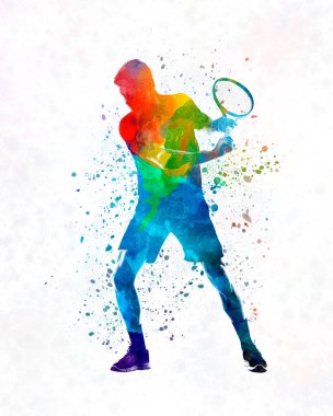 Erkek tenisçi 02 suluboya