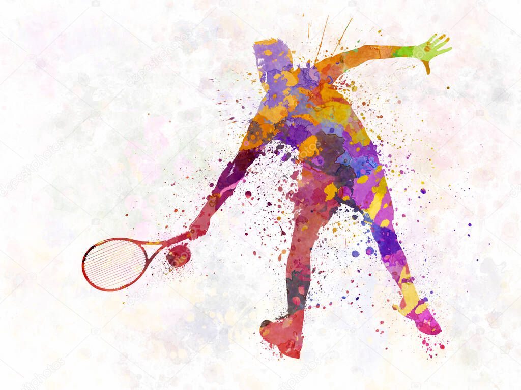 tennis player in silhouette 02