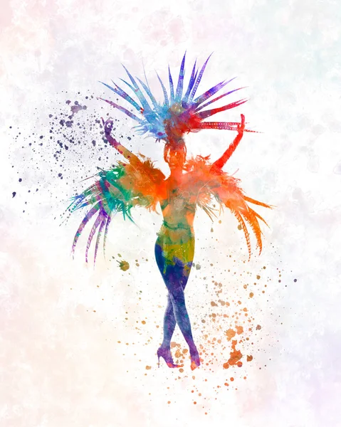 Aquarel Cabaret Carnaval Danser — Stockfoto