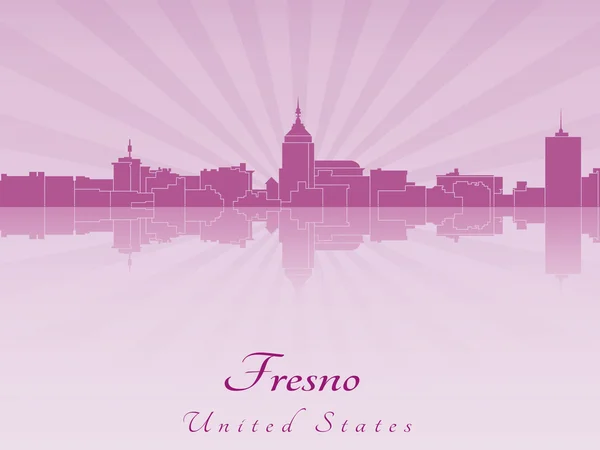 Fresno skyline in paarse stralende orchid — Stockvector