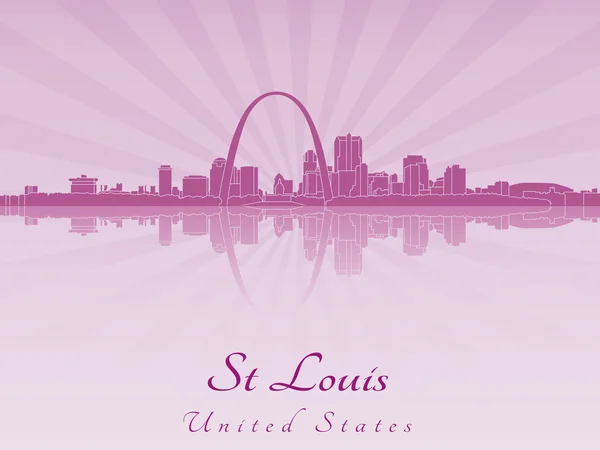 Skyline de St Louis en orquídea radiante púrpura — Vector de stock