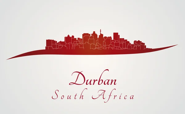 Durban skyline kırmızı — Stok Vektör