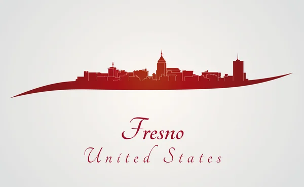 Fresno skyline en rojo — Vector de stock