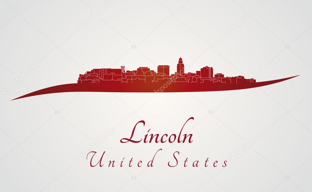 Lincoln skyline in red
