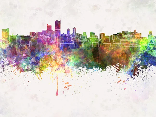 Leeds Skyline in Aquarell Hintergrund — Stockfoto