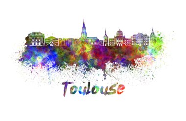 Toulouse manzarası içinde suluboya