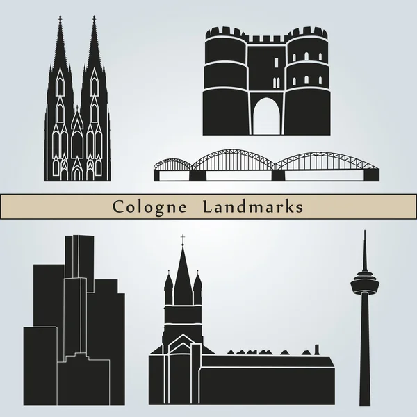 Lugares de interés de Colonia — Archivo Imágenes Vectoriales