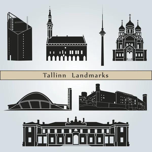 Tallinn Landmarks — Stock Vector