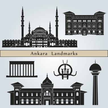 Ankara landmarks and monuments clipart