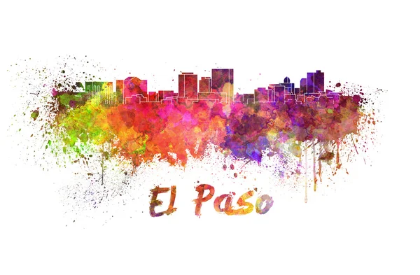 El paso skyline in aquarel — Stockfoto