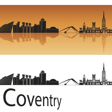 Coventry manzarası turuncu arka planda 