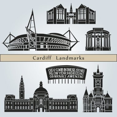 Cardiff landmarks and monuments clipart