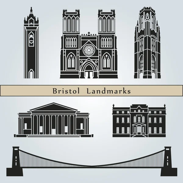 Bristol Wahrzeichen und Denkmäler — Stockvektor