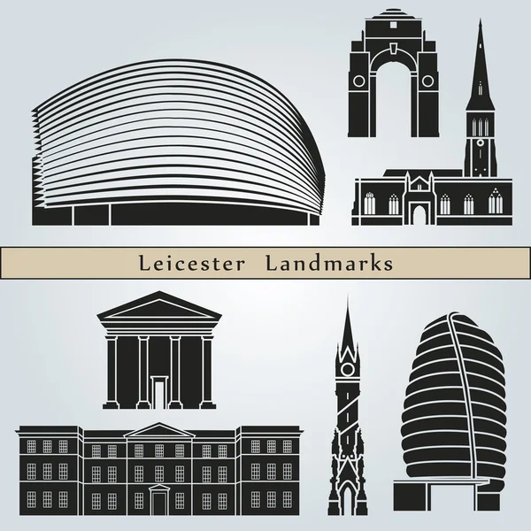 Marcos e monumentos de Leicester —  Vetores de Stock
