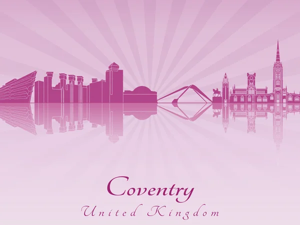 Coventry skyline in purple radiant orchid — Stock Vector