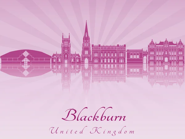 Blackburn skyline in purple radiant orchid — Stock Vector