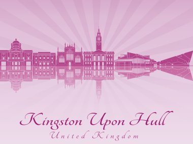 Kingston Upon Hull manzarası içinde mor parlak orkide