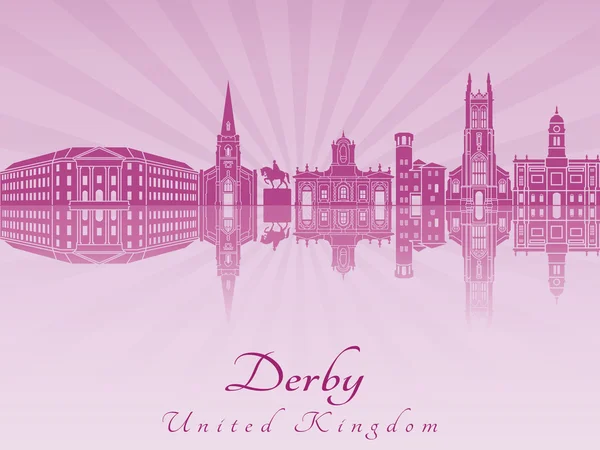 Derby skyline in purple radiant orchid — Stock Vector
