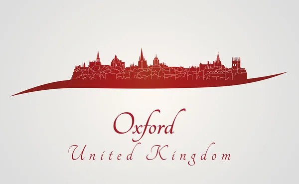Oxford skyline in het rood — Stockvector