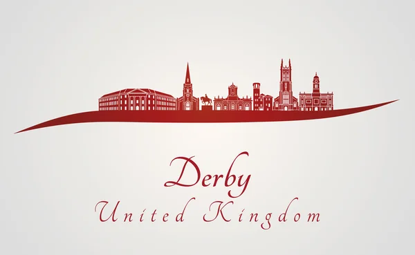 Derby-Skyline in Rot — Stockvektor