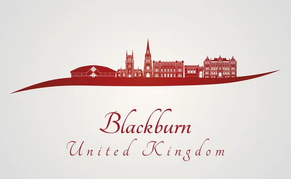 Blackburn skyline em vermelho — Vetor de Stock