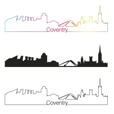 Coventry manzarası doğrusal stiliyle gökkuşağı